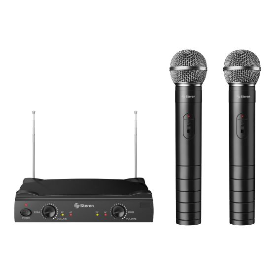 Sist 2 micrófonos inalámbricos de mano VHF WR-055 Steren 